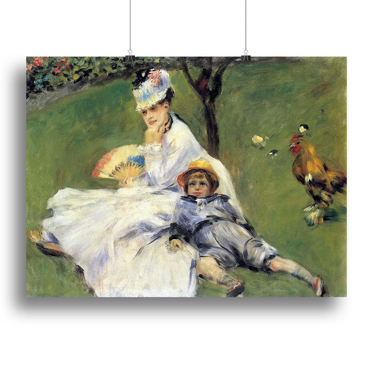 Camille Monet and her son Jean in the garden of Argenteuil by Renoir Canvas Print or Poster - Canvas Art Rocks - 2