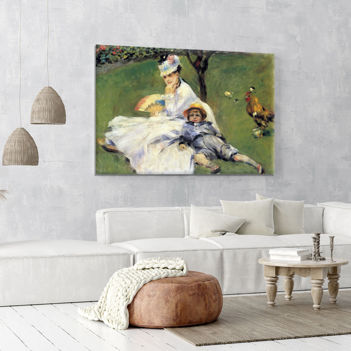 Camille Monet and her son Jean in the garden of Argenteuil by Renoir Canvas Print or Poster - Canvas Art Rocks - 6