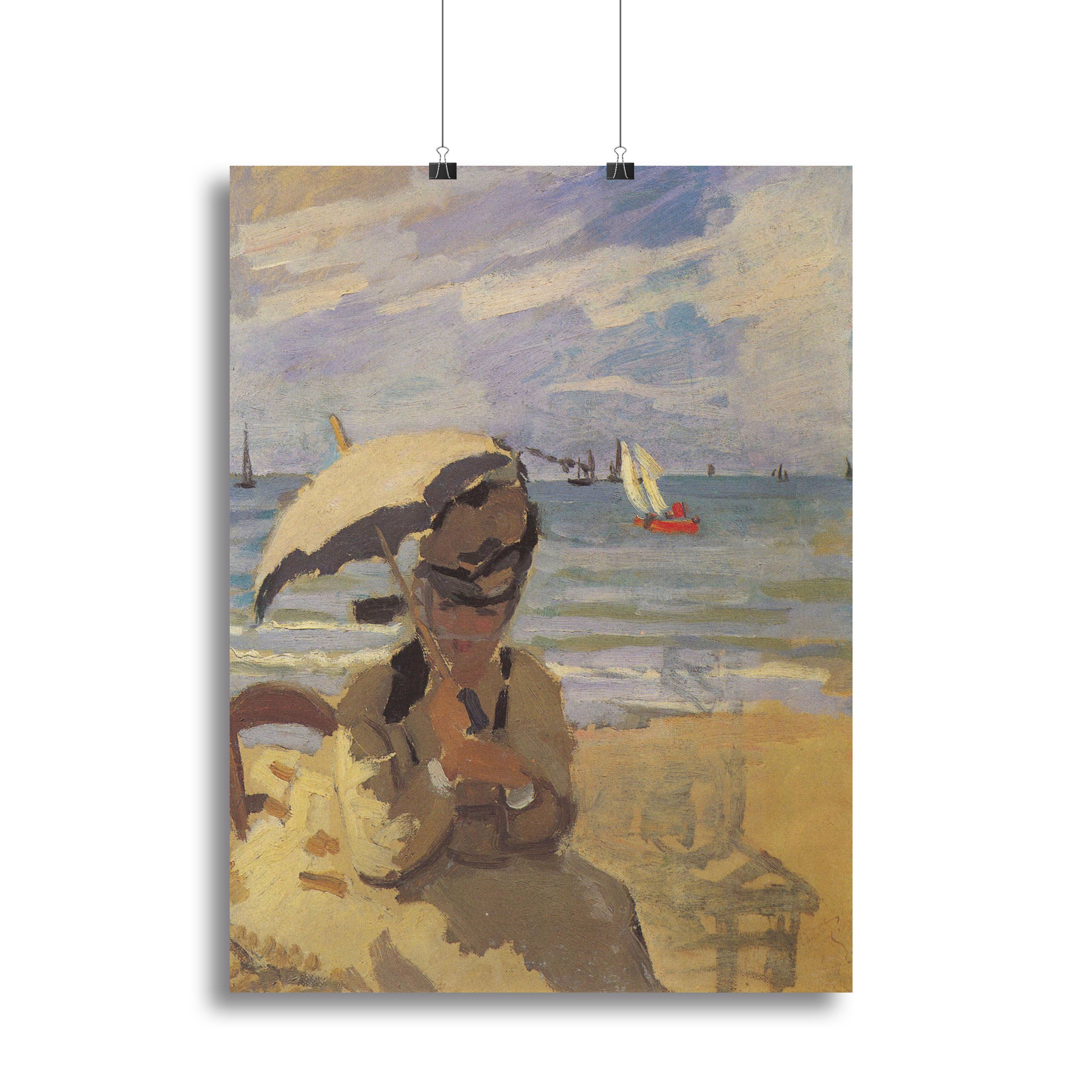 Camille Monet on the beach at Trouville by Monet Canvas Print or Poster - Canvas Art Rocks - 2