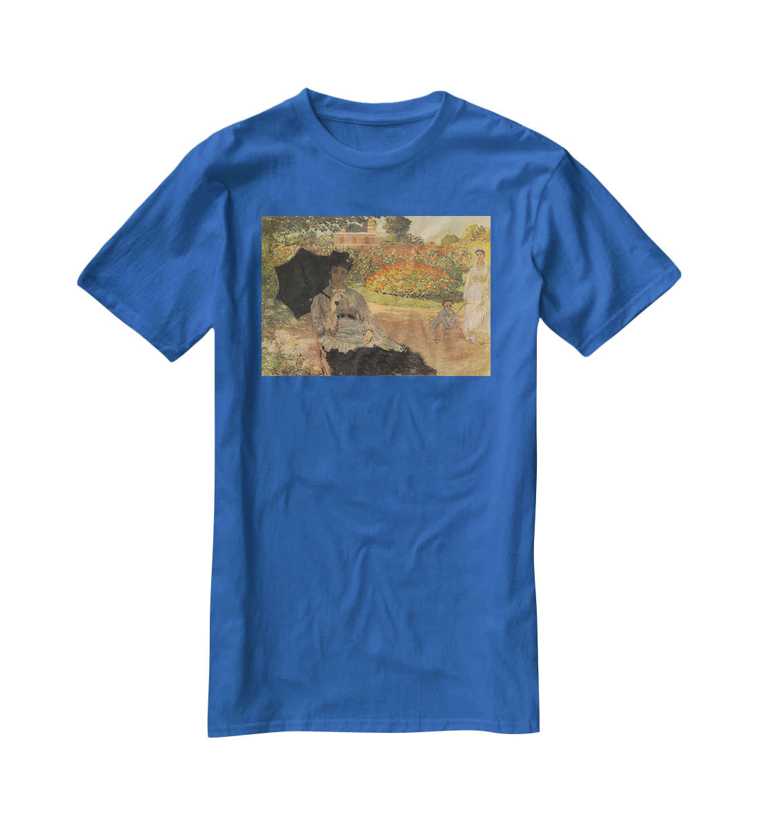 Camille in the garden with Jean and his nanny by Monet T-Shirt - Canvas Art Rocks - 2