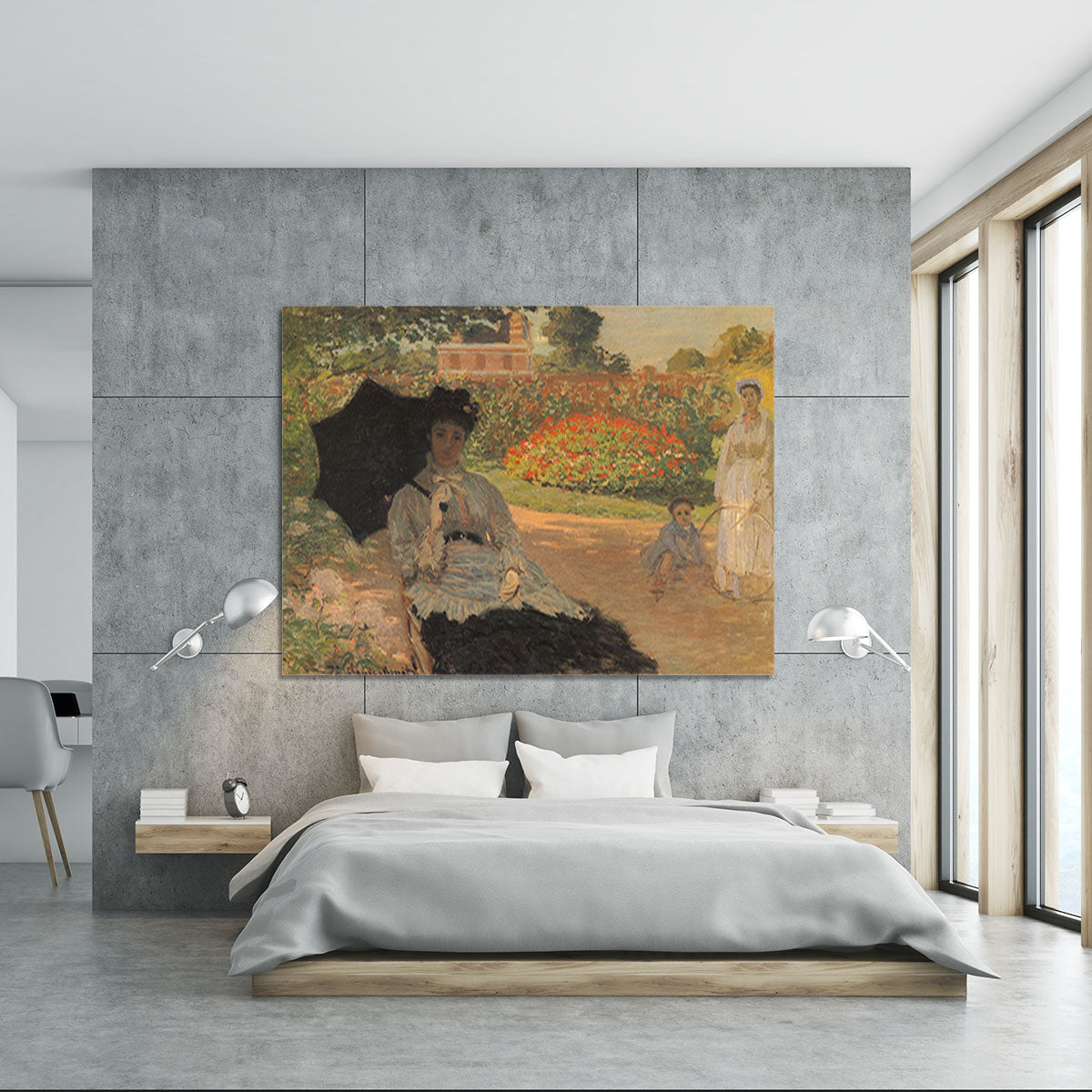 Camille in the garden with Jean and his nanny by Monet Canvas Print or Poster - Canvas Art Rocks - 5