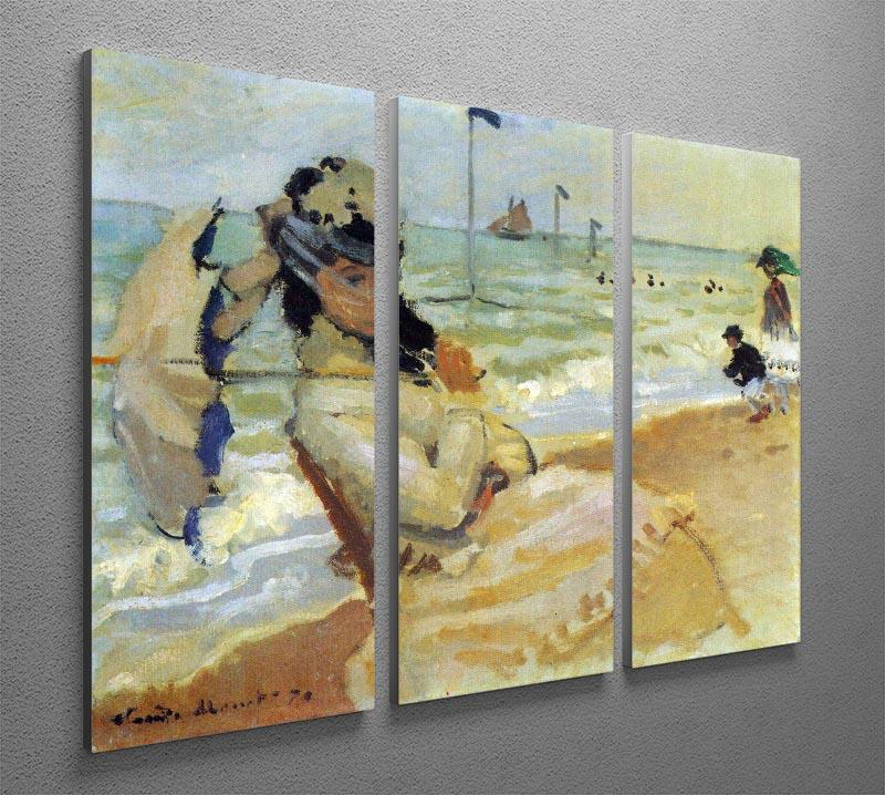 Camille on the beach at Trouville by Monet Split Panel Canvas Print - Canvas Art Rocks - 4
