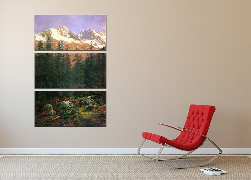 Canadian Rockies by Bierstadt 3 Split Panel Canvas Print - Canvas Art Rocks - 2
