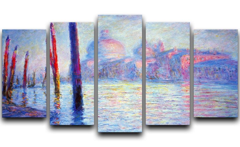 Canal Grand by Monet 5 Split Panel Canvas  - Canvas Art Rocks - 1