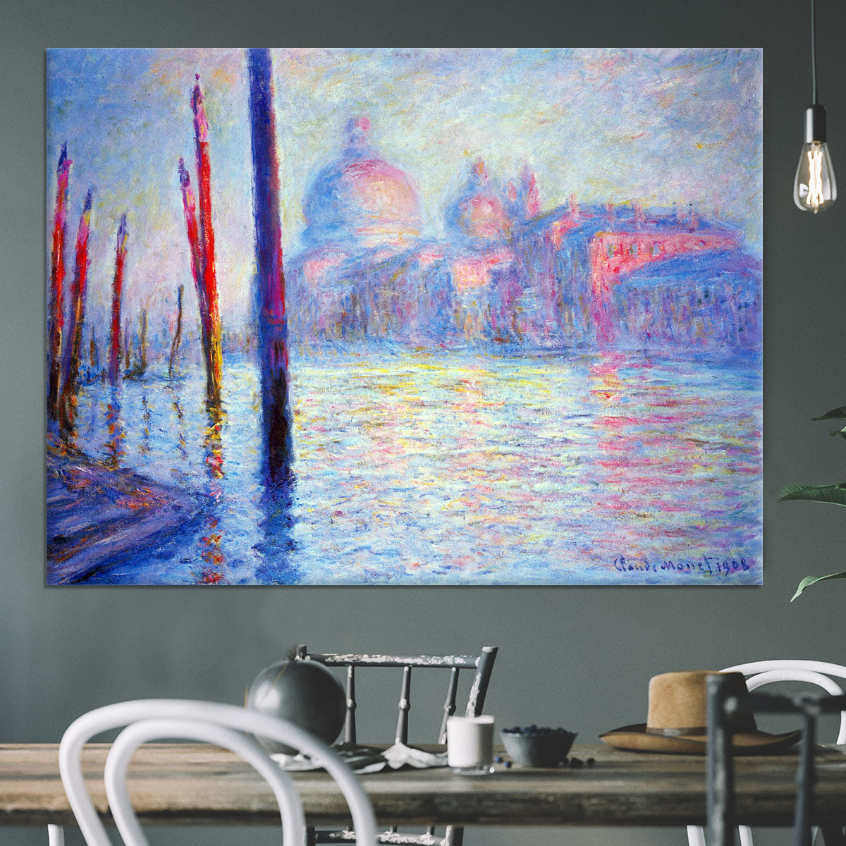 Canal Grand by Monet Canvas Print or Poster - Canvas Art Rocks - 3