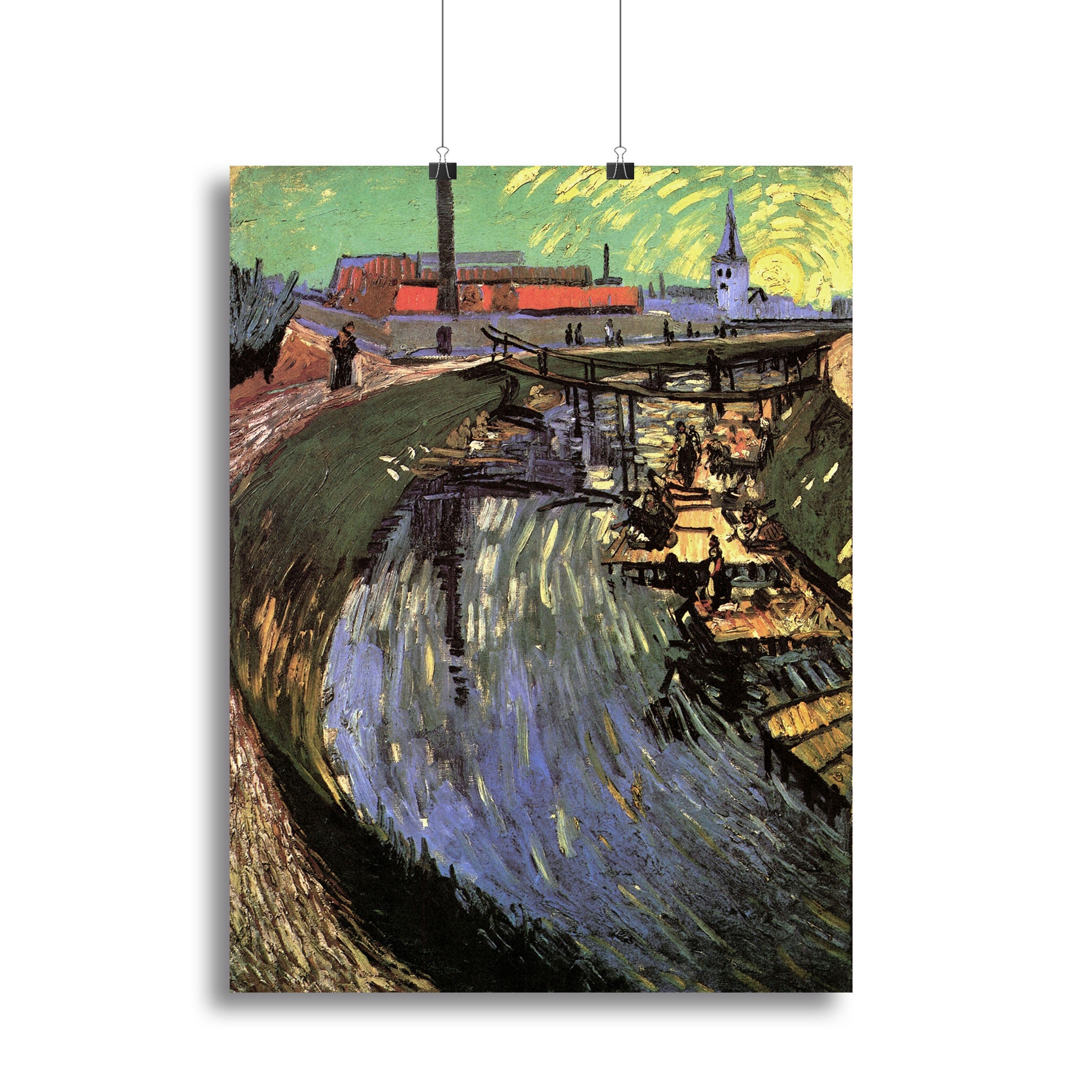 Canal with Women Washing by Van Gogh Canvas Print or Poster - Canvas Art Rocks - 2