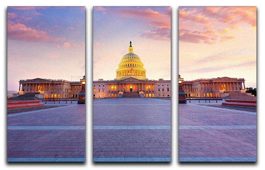 Capitol building sunset 3 Split Panel Canvas Print - Canvas Art Rocks - 1