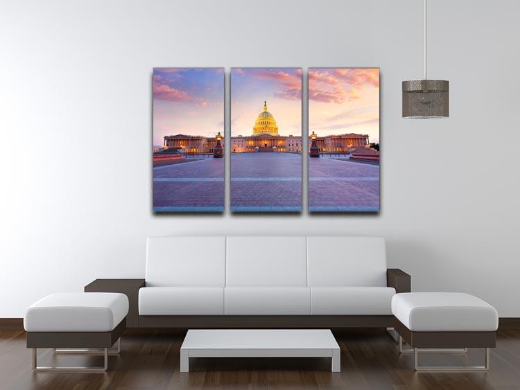 Capitol building sunset 3 Split Panel Canvas Print - Canvas Art Rocks - 3