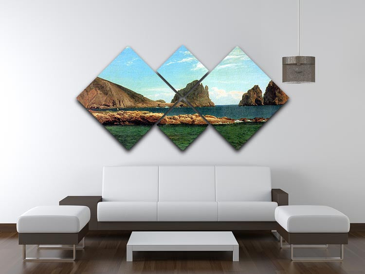 Capri by Bierstadt 4 Square Multi Panel Canvas - Canvas Art Rocks - 3