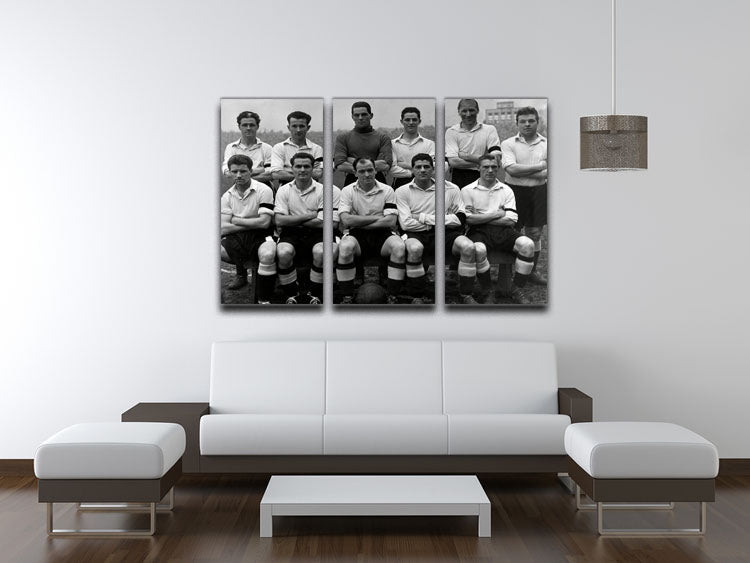 Cardiff City Football Club Team Photo 1956 3 Split Panel Canvas Print - Canvas Art Rocks - 3