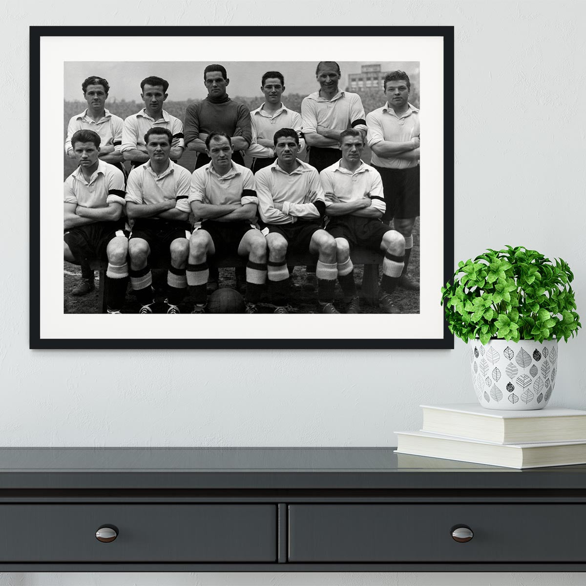 Cardiff City Football Club Team Photo 1956 Framed Print - Canvas Art Rocks - 1