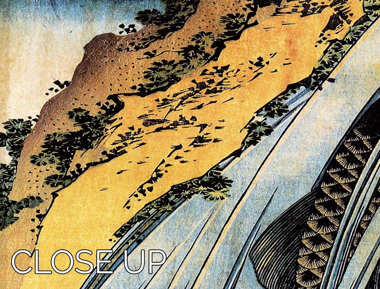Carps ascending waterfall by Hokusai 3 Split Panel Canvas Print - Canvas Art Rocks - 3