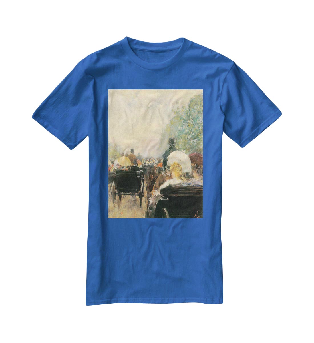 Carriage Parade by Hassam T-Shirt - Canvas Art Rocks - 2