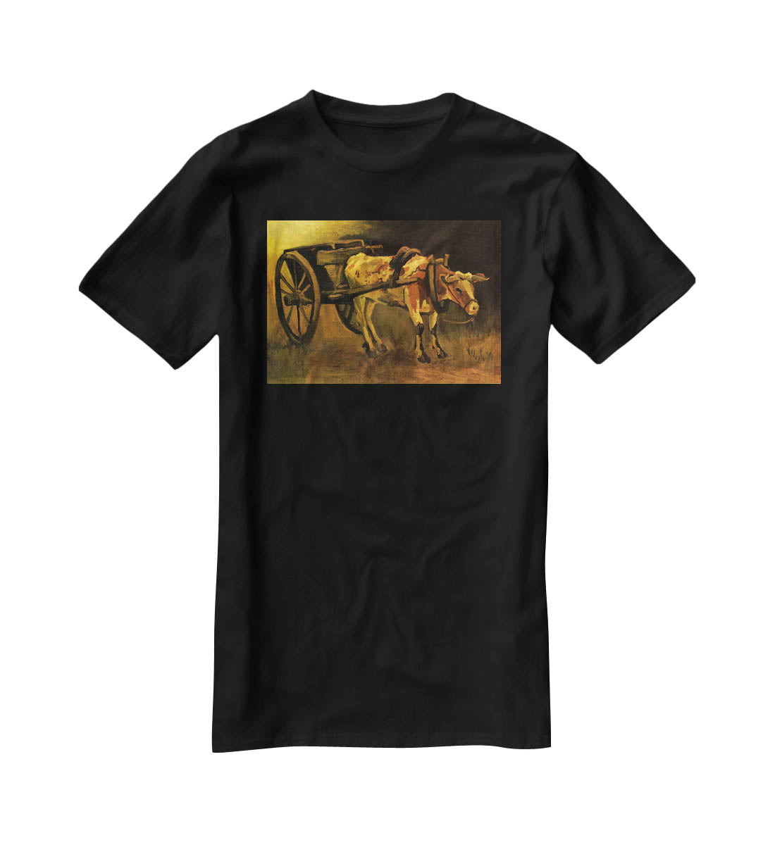 Cart with Red and White Ox by Van Gogh T-Shirt - Canvas Art Rocks - 1