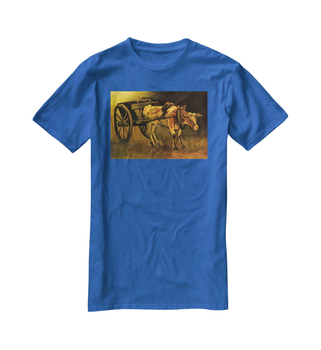 Cart with Red and White Ox by Van Gogh T-Shirt - Canvas Art Rocks - 2
