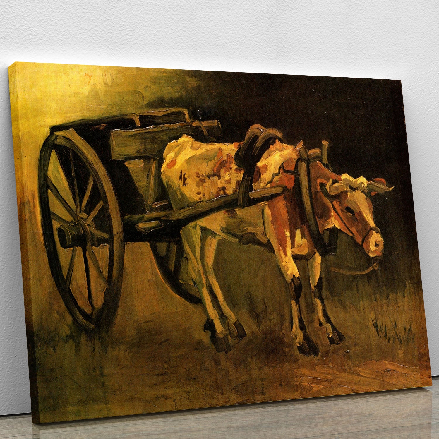 Cart with Red and White Ox by Van Gogh Canvas Print or Poster - Canvas Art Rocks - 1