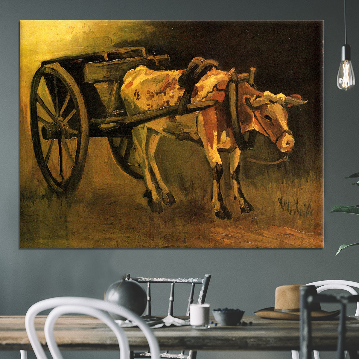Cart with Red and White Ox by Van Gogh Canvas Print or Poster - Canvas Art Rocks - 3