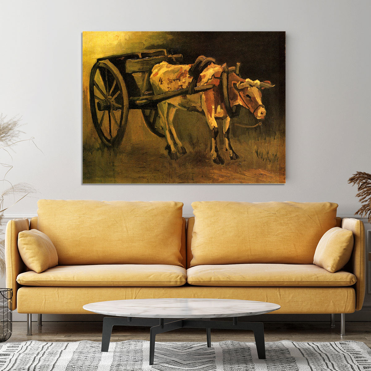 Cart with Red and White Ox by Van Gogh Canvas Print or Poster - Canvas Art Rocks - 4