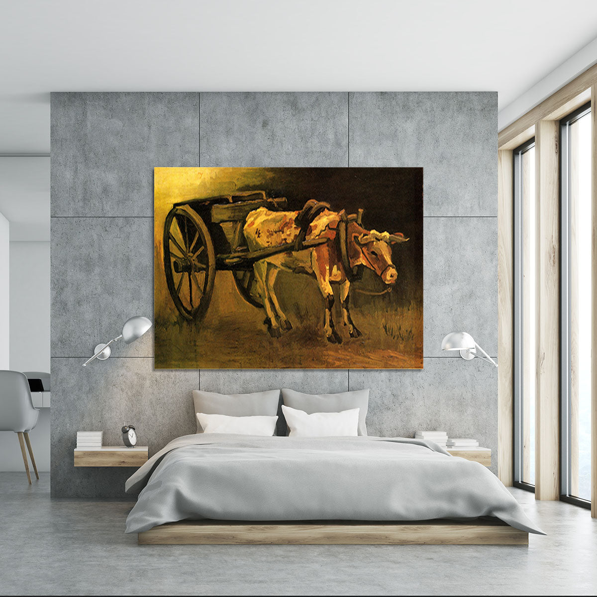 Cart with Red and White Ox by Van Gogh Canvas Print or Poster - Canvas Art Rocks - 5