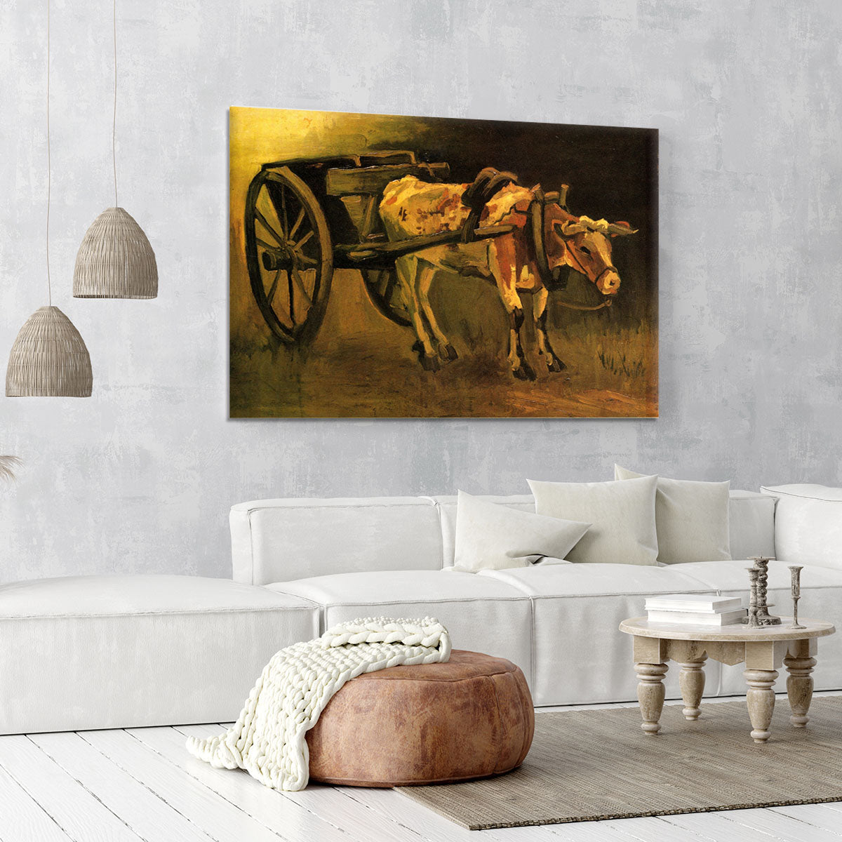 Cart with Red and White Ox by Van Gogh Canvas Print or Poster - Canvas Art Rocks - 6
