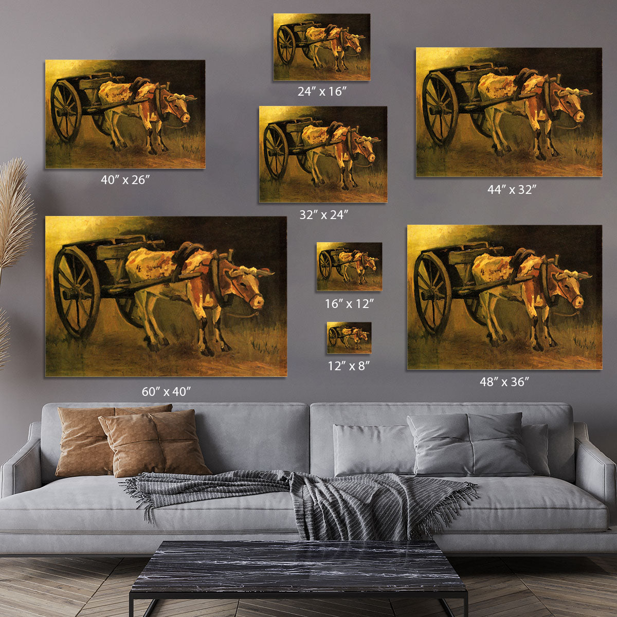 Cart with Red and White Ox by Van Gogh Canvas Print or Poster - Canvas Art Rocks - 7