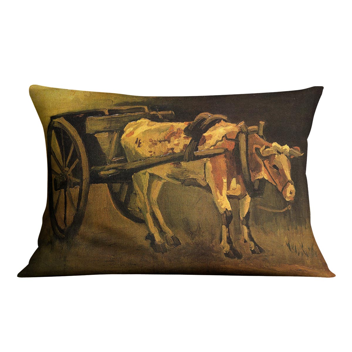 Cart with Red and White Ox by Van Gogh Cushion