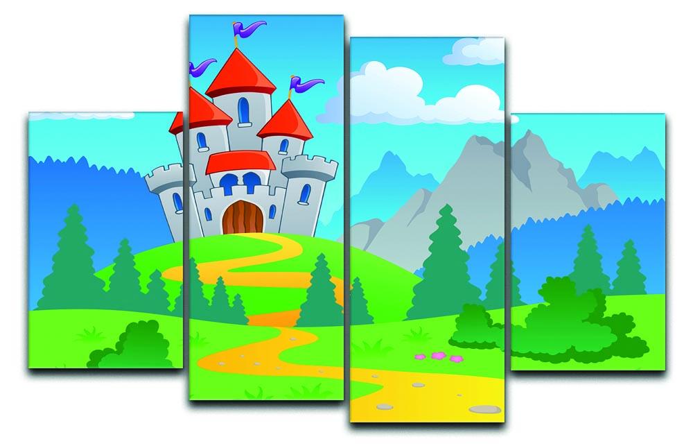 Castle theme landscap 4 Split Panel Canvas  - Canvas Art Rocks - 1