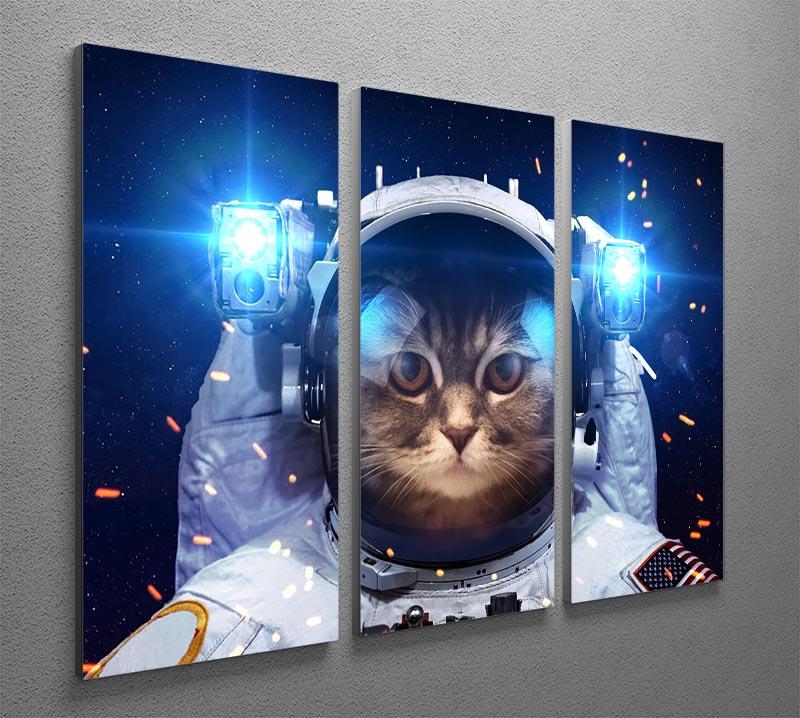 Cat in Space 3 Split Panel Canvas Print - Canvas Art Rocks - 2