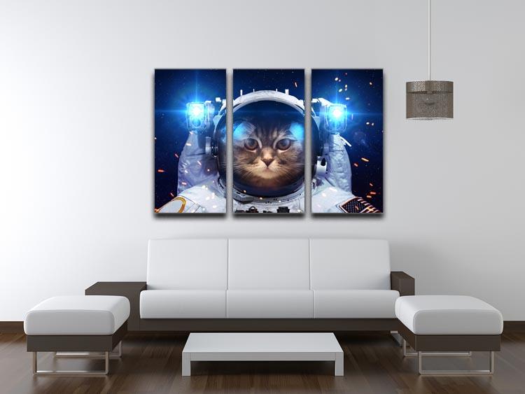 Cat in Space 3 Split Panel Canvas Print - Canvas Art Rocks - 3