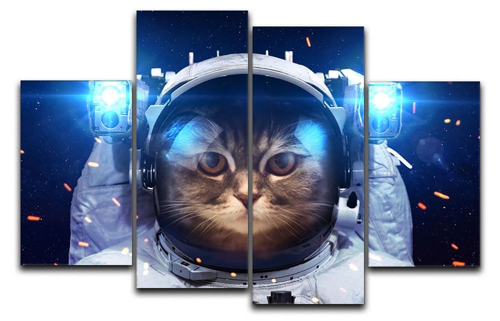 Cat in Space 4 Split Panel Canvas  - Canvas Art Rocks - 1