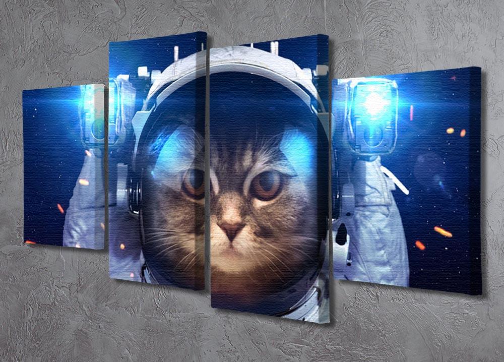 Cat in Space 4 Split Panel Canvas - Canvas Art Rocks - 2