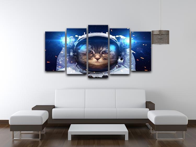 Cat in Space 5 Split Panel Canvas - Canvas Art Rocks - 3