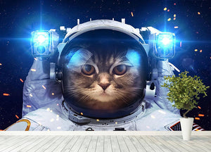 Cat in Space Wall Mural Wallpaper - Canvas Art Rocks - 4