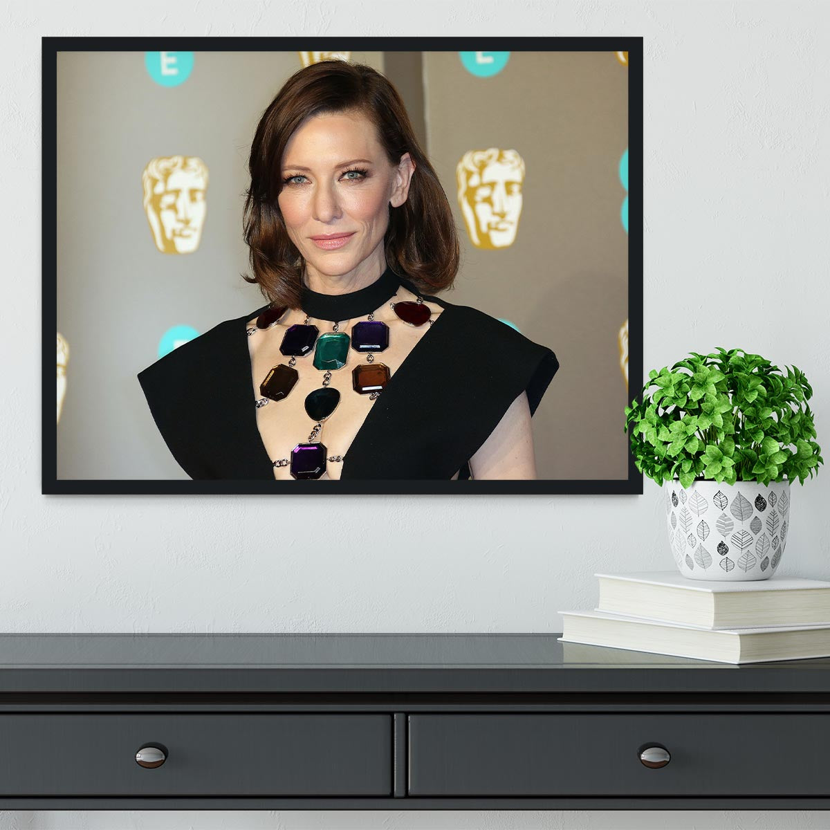 Cate Blanchett at the BAFTAs Framed Print - Canvas Art Rocks - 2