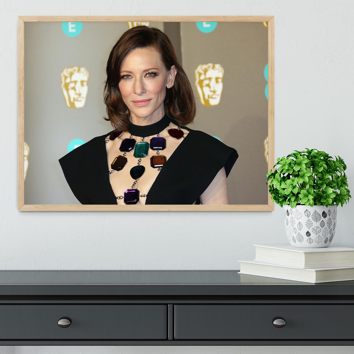 Cate Blanchett at the BAFTAs Framed Print - Canvas Art Rocks - 4