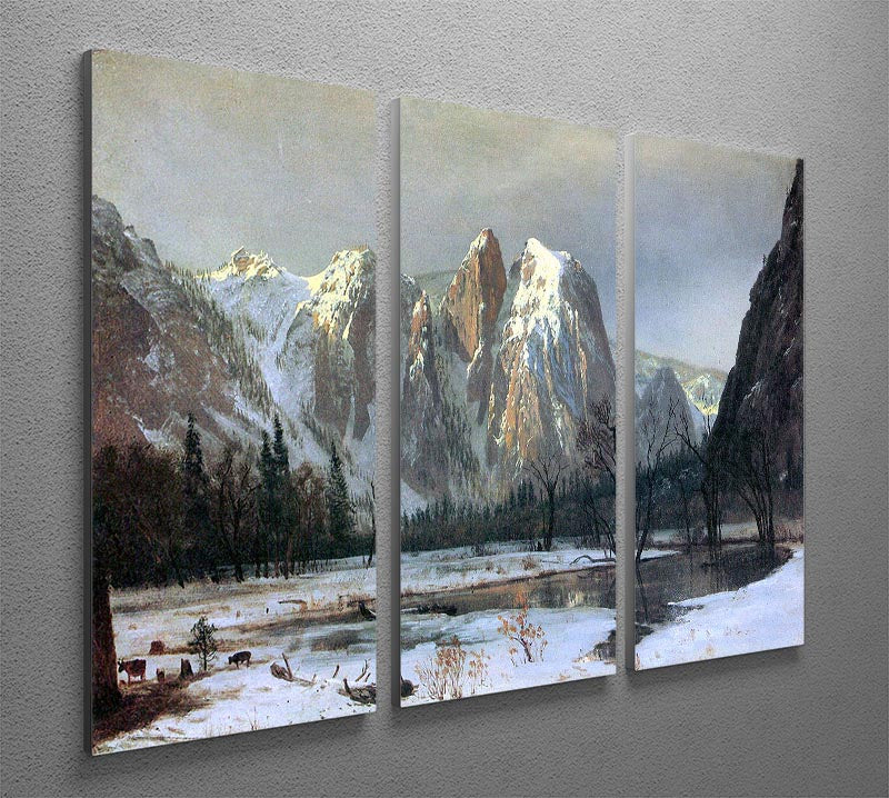 Cathedral Rocks Yosemite by Bierstadt 3 Split Panel Canvas Print - Canvas Art Rocks - 2