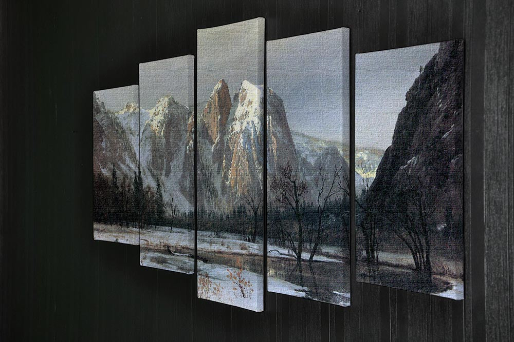 Cathedral Rocks Yosemite by Bierstadt 5 Split Panel Canvas - Canvas Art Rocks - 2