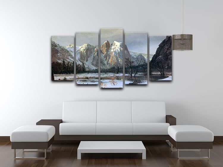 Cathedral Rocks Yosemite by Bierstadt 5 Split Panel Canvas - Canvas Art Rocks - 3