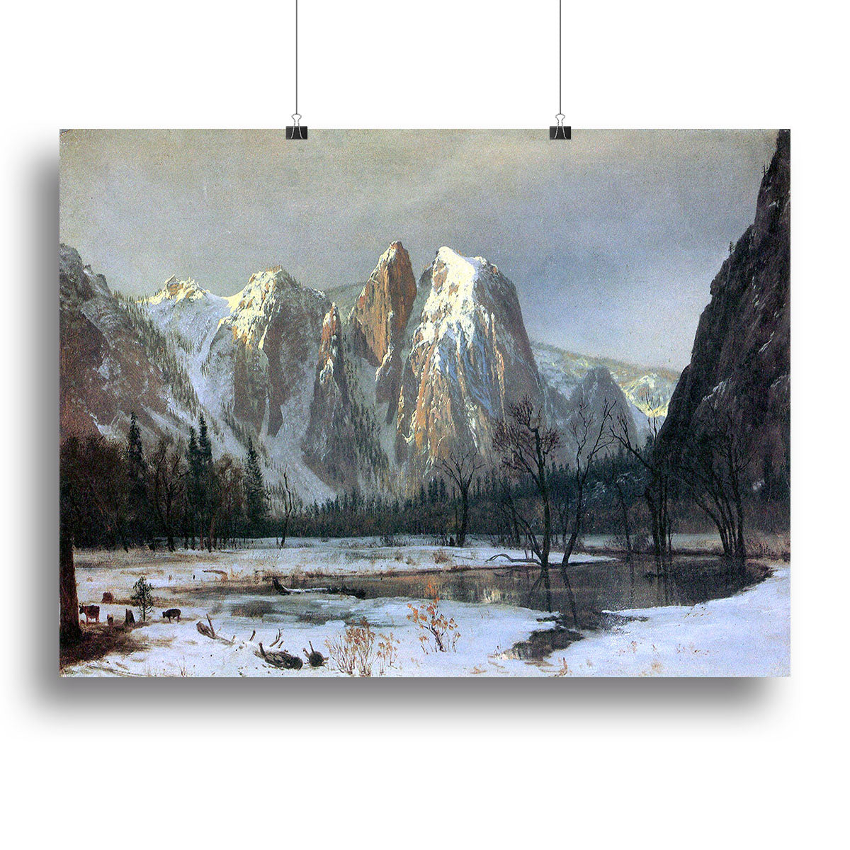 Cathedral Rocks Yosemite by Bierstadt Canvas Print or Poster - Canvas Art Rocks - 2