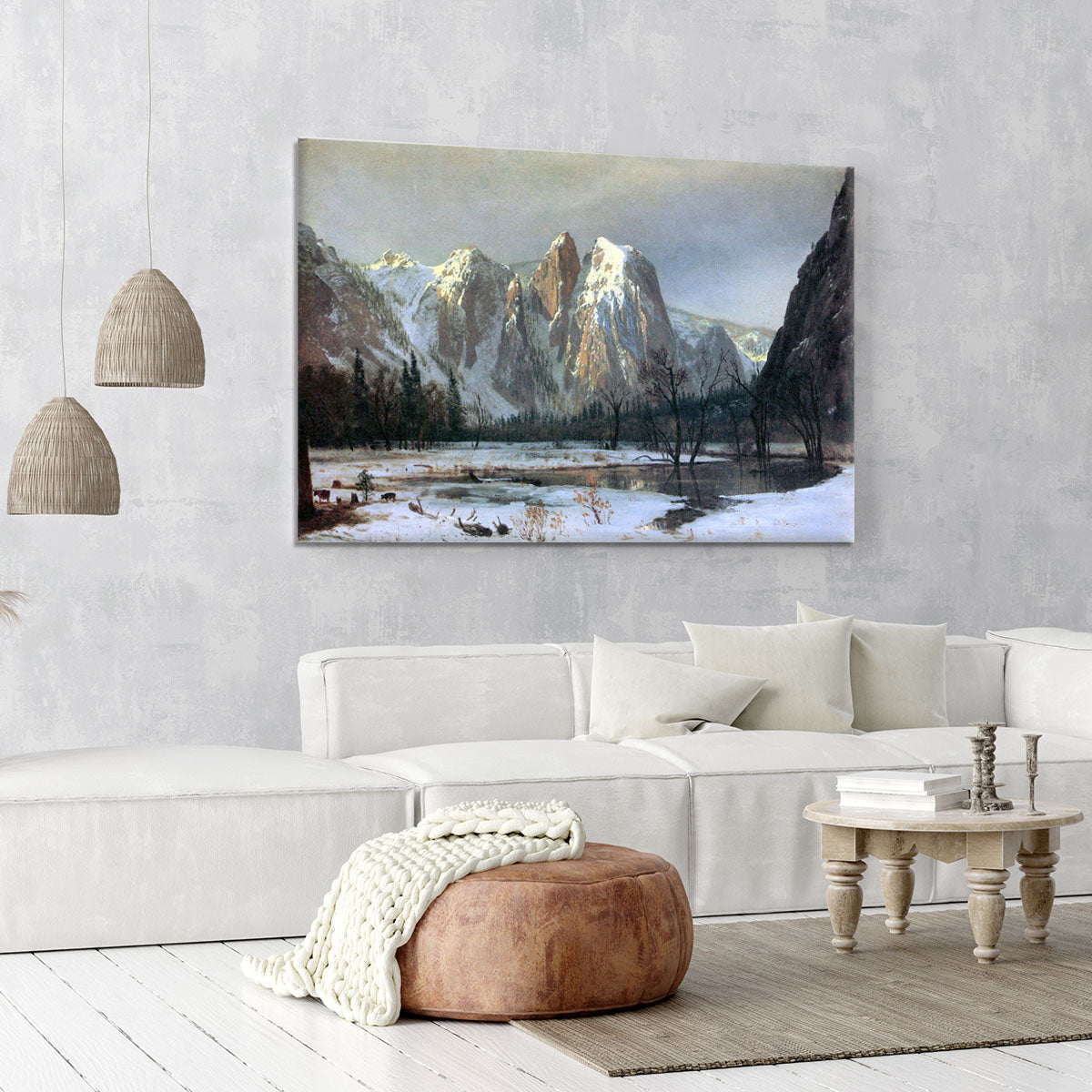 Cathedral Rocks Yosemite by Bierstadt Canvas Print or Poster - Canvas Art Rocks - 6