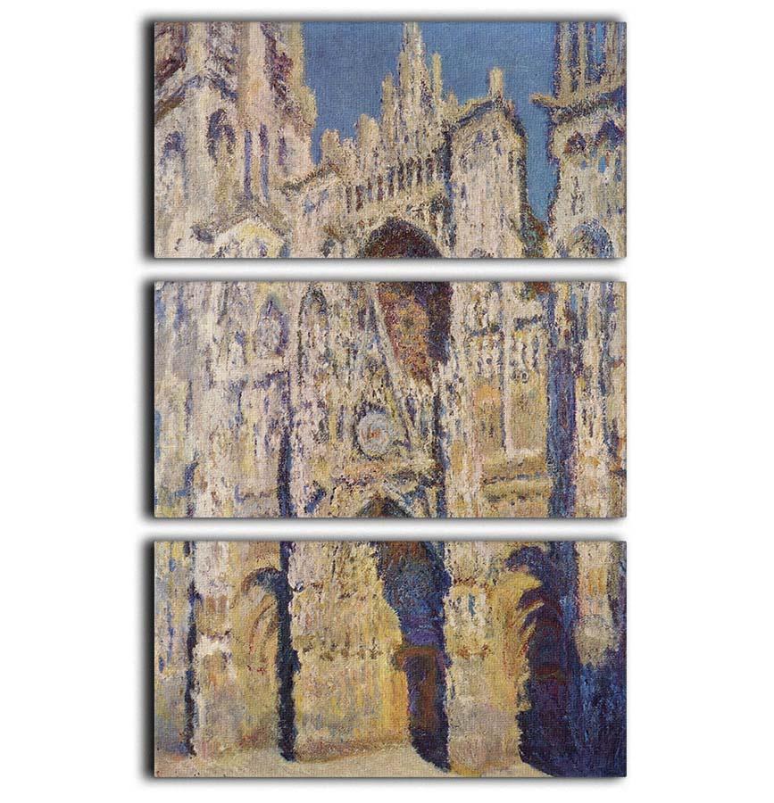 Cathedral at Rouen by Monet 3 Split Panel Canvas Print - Canvas Art Rocks - 1