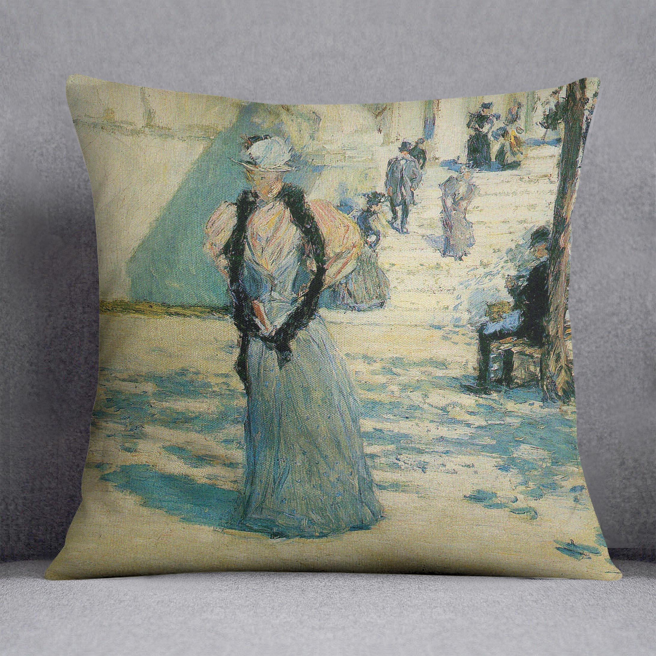 Characters in the sunlight by Hassam Cushion - Canvas Art Rocks - 1