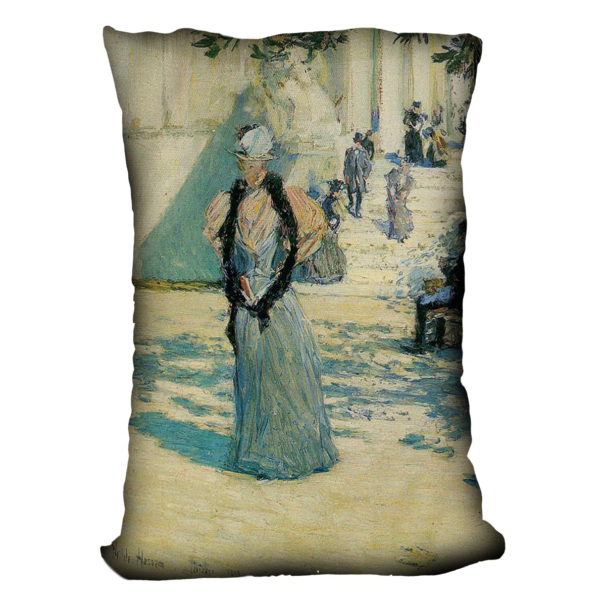 Characters in the sunlight by Hassam Cushion - Canvas Art Rocks - 4