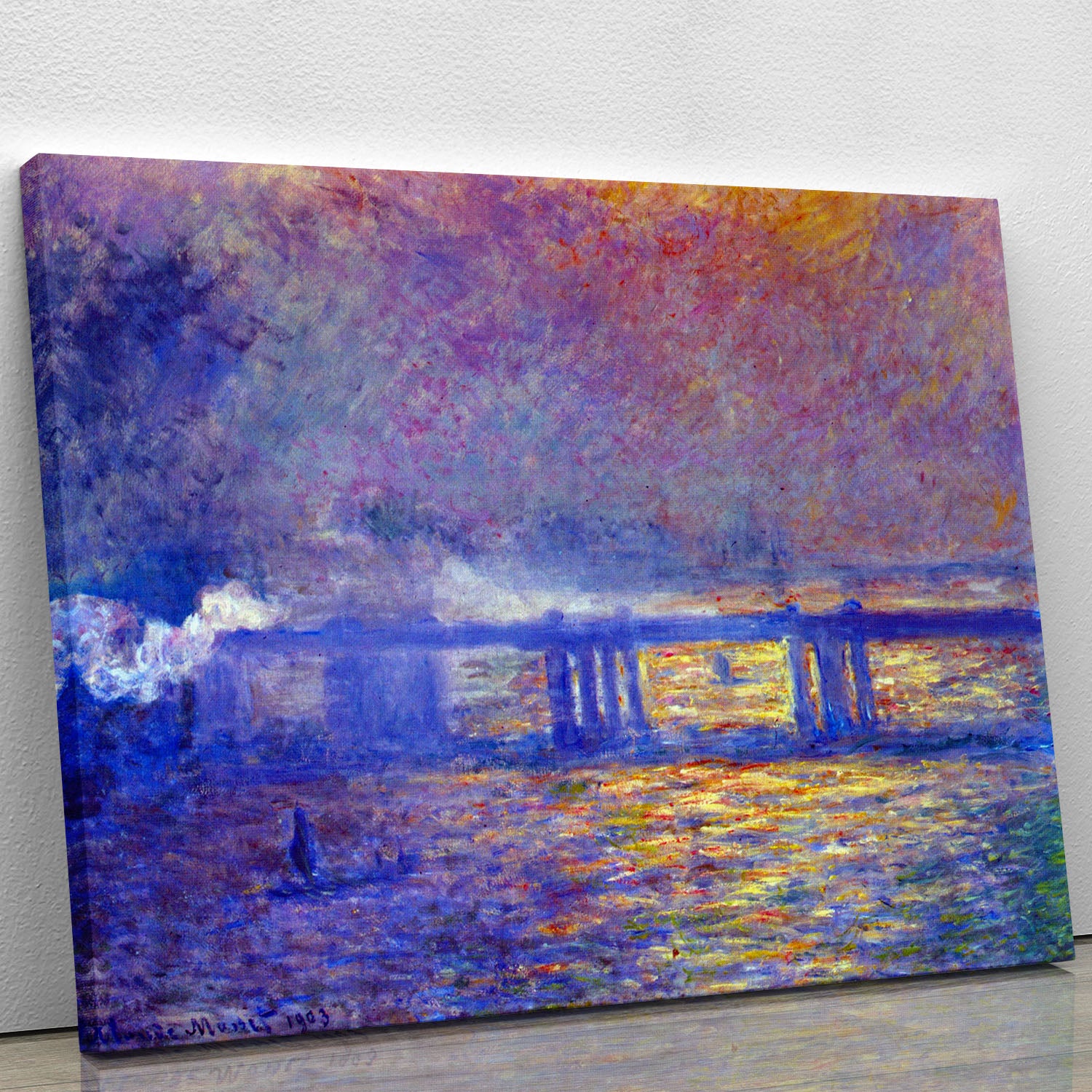 Charing cross bridge by Monet Canvas Print or Poster - Canvas Art Rocks - 1