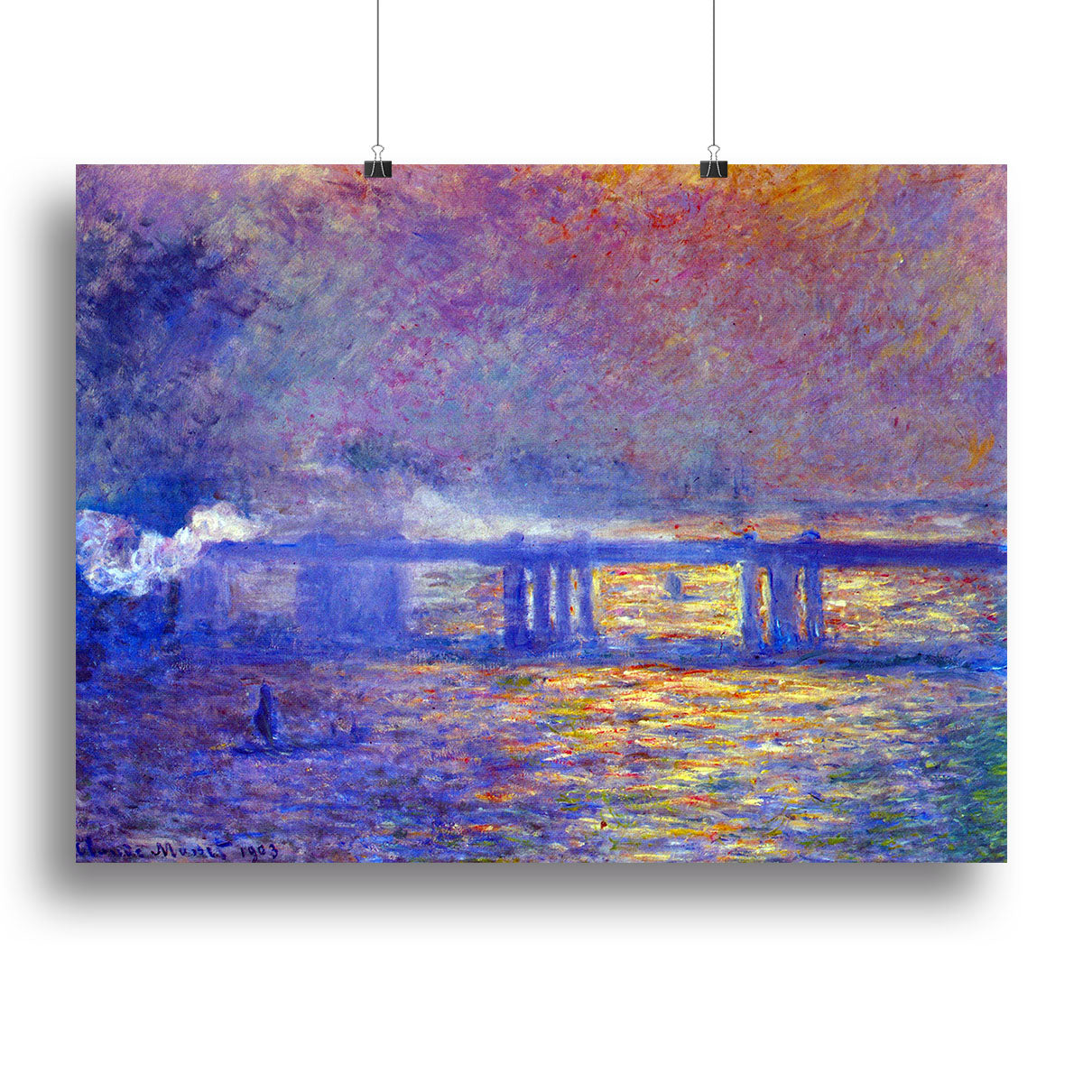 Charing cross bridge by Monet Canvas Print or Poster - Canvas Art Rocks - 2