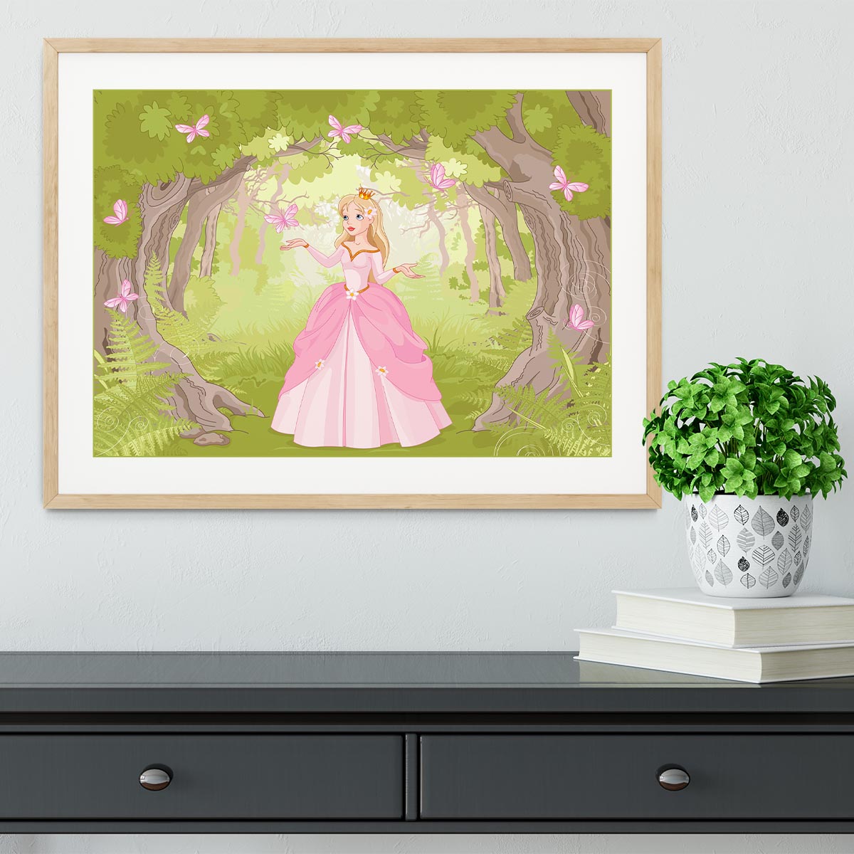 Charming princess a fantastic wood Framed Print - Canvas Art Rocks - 3