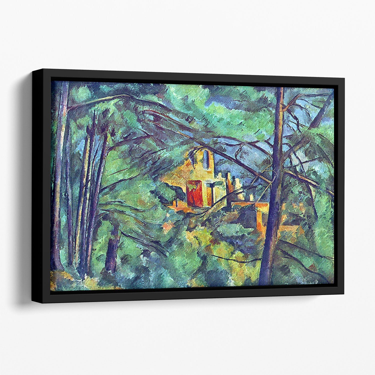 Chateau Noir by Cezanne Floating Framed Canvas - Canvas Art Rocks - 1
