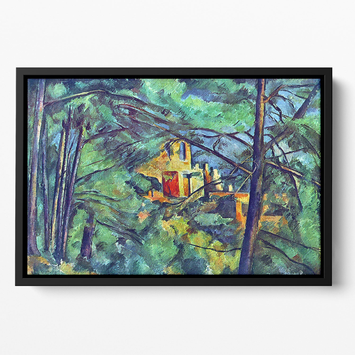Chateau Noir by Cezanne Floating Framed Canvas - Canvas Art Rocks - 2