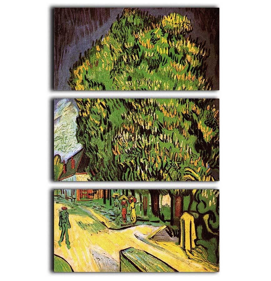 Chestnut Trees in Blossom by Van Gogh 3 Split Panel Canvas Print - Canvas Art Rocks - 1