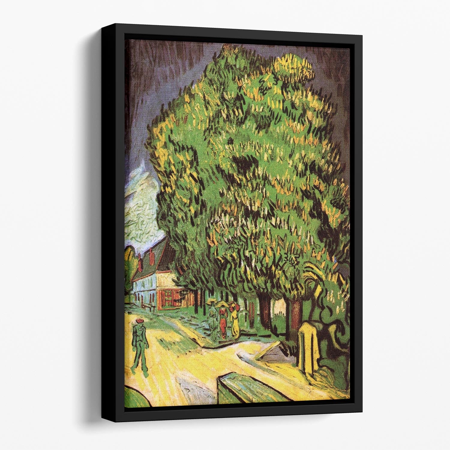 Chestnut Trees in Blossom by Van Gogh Floating Framed Canvas